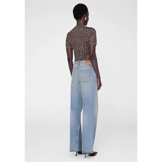 Anine Bing Sylvie T-shirt, Black & Brown Leopard 